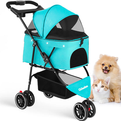 Dogs & Cats Portable Travel Stroller, Foldable