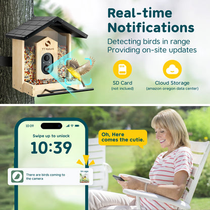 Bird Feeder with Camera, 1.5L Smart Birdhouse