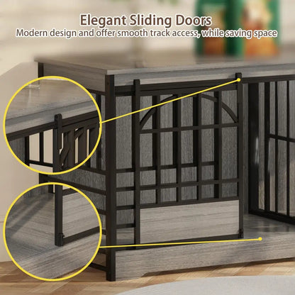 Wooden Dog House, Double Crate With Divider