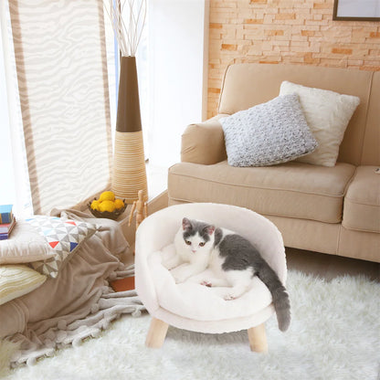 Luxury Cat Bed Nesting Chair with Wood Legs