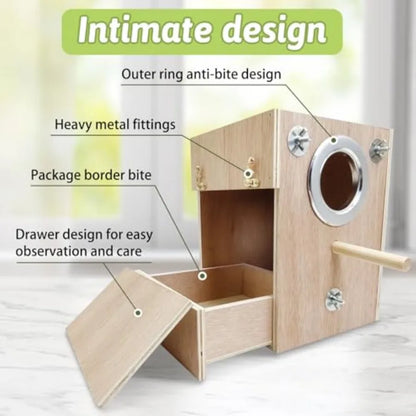 Bird Wood Breeding Box Lovebirds Nesting Station