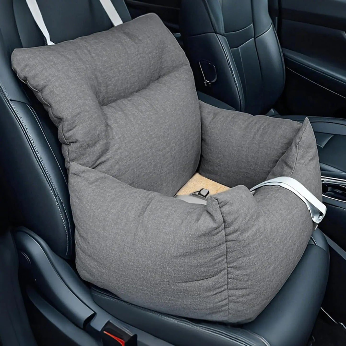 Dog Booster Car Seat Bed for Small Dogs, Tether & Reversible Cushion