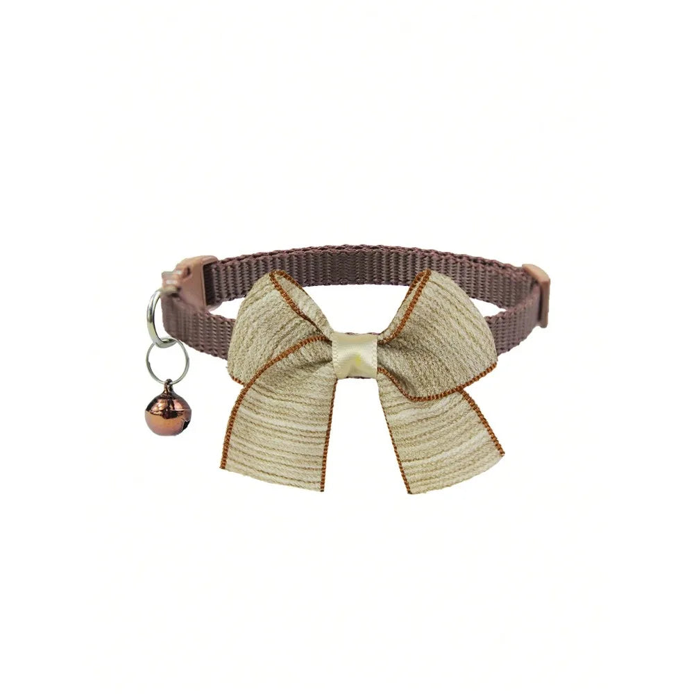 Bow-Knot Collar With Bell, Adjustable