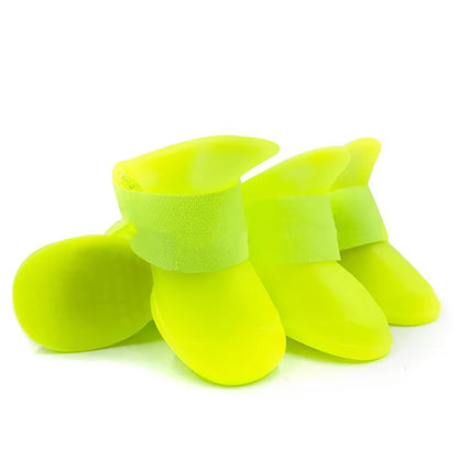 4Pcs Pet Water Proof Rubber Boots Outdoor
