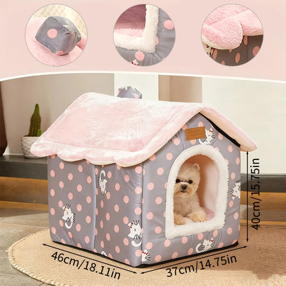 House-Shaped Cat Bed Suitable for All Seasons