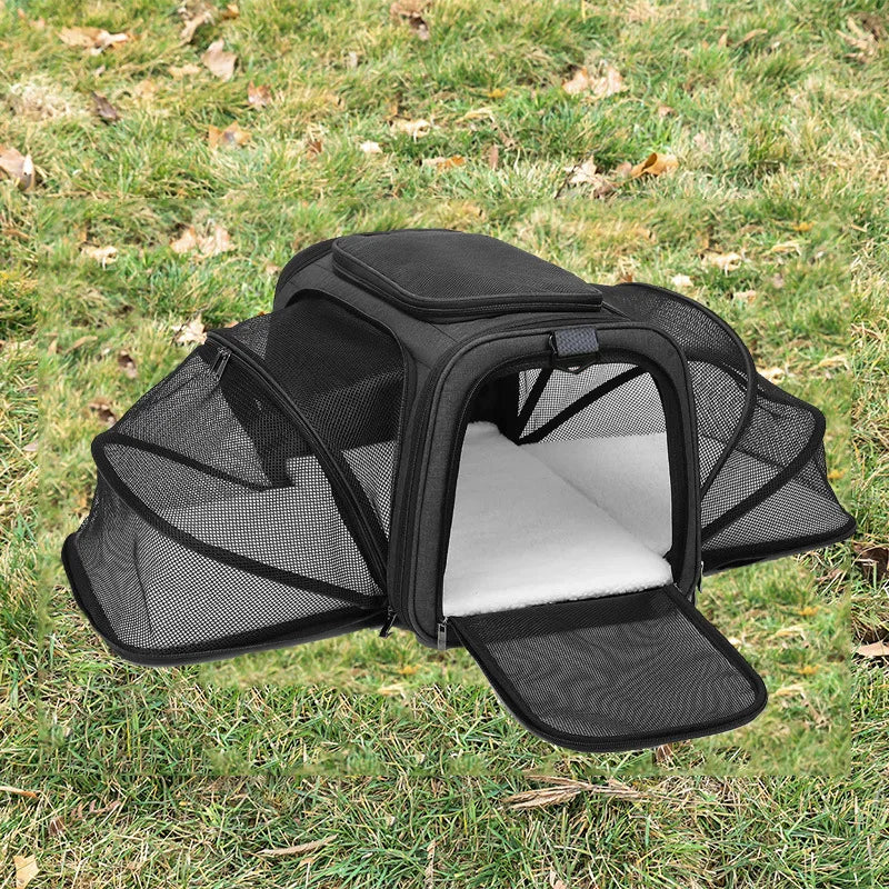 Pet Carrier Foldable Expandable Bag Mesh Breathable Handheld