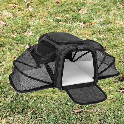 Pet Carrier Foldable Expandable Bag Mesh Breathable Handheld