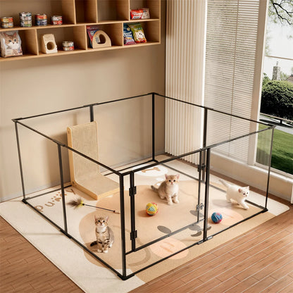 8 Panels Acrylic Dog Playpen Indoors