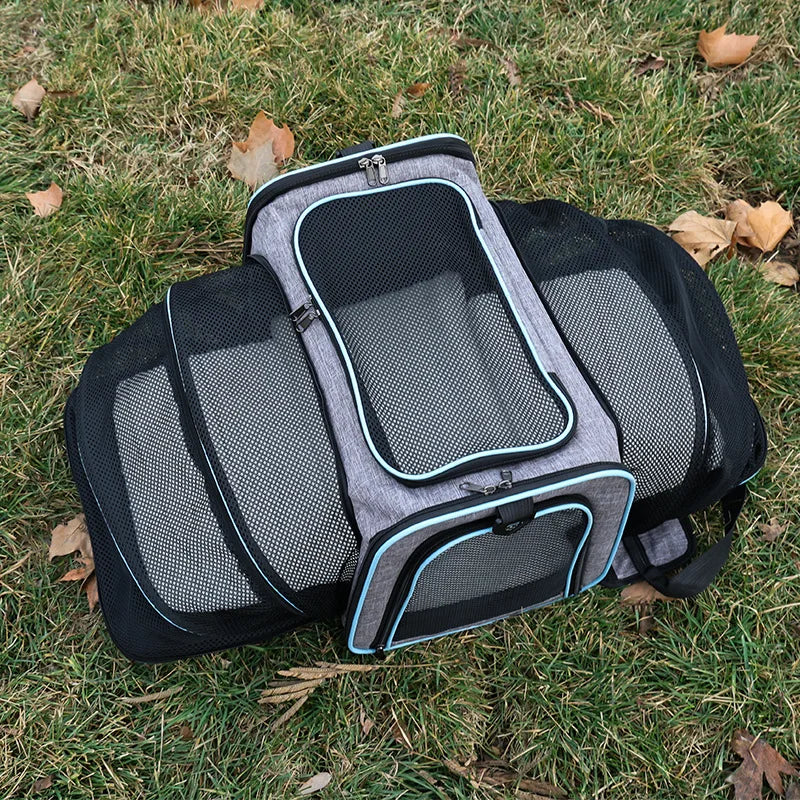 Pet Carrier Foldable Expandable Bag Mesh Breathable Handheld