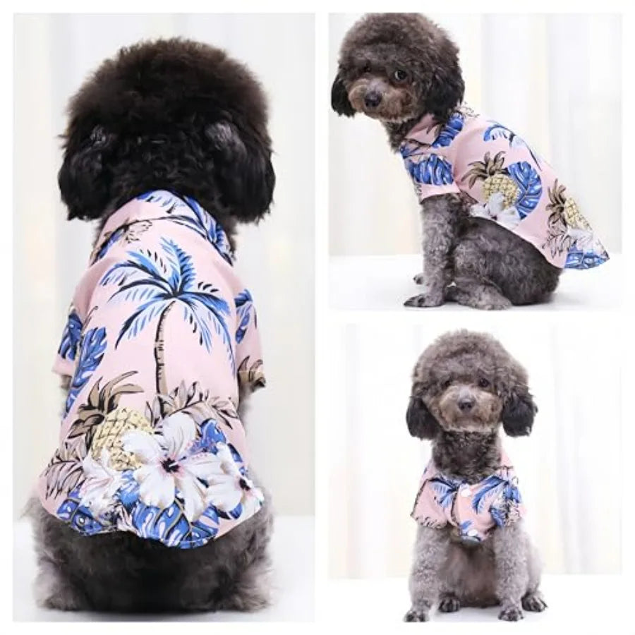 Pet Hawaiian summer set (shirt, hat, sunglasses)