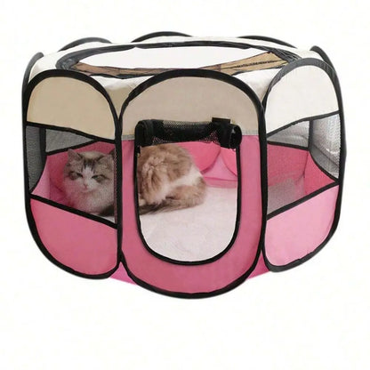 Dog Playpen, Tent, Foldable Kennel, Octagonal Fence