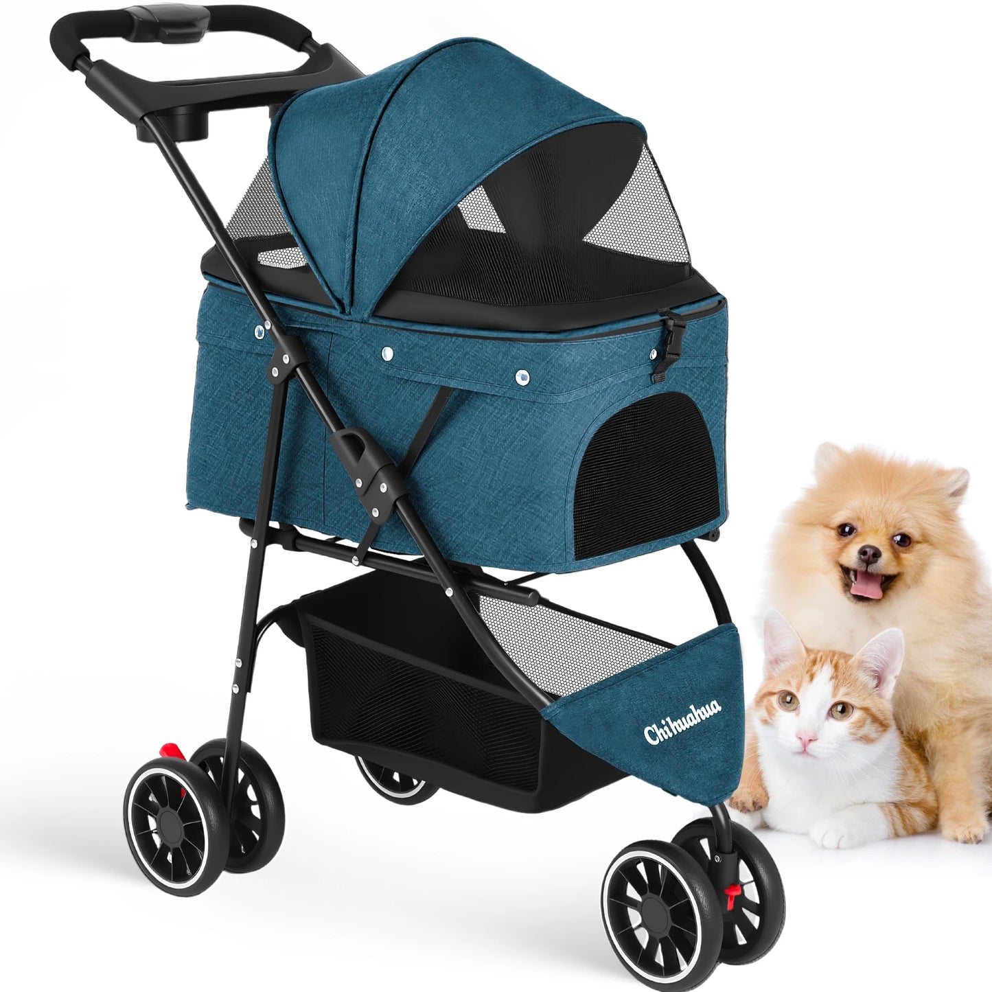 Dogs & Cats Portable Travel Stroller, Foldable