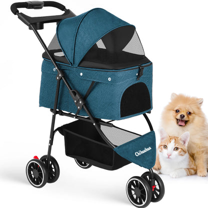 Dogs & Cats Portable Travel Stroller, Foldable