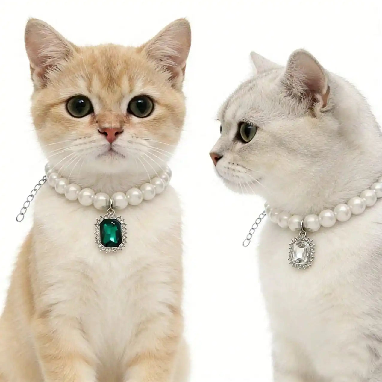 Faux Pearl Pet Collar Hanging Jewel, Adjustable For Cats Dogs