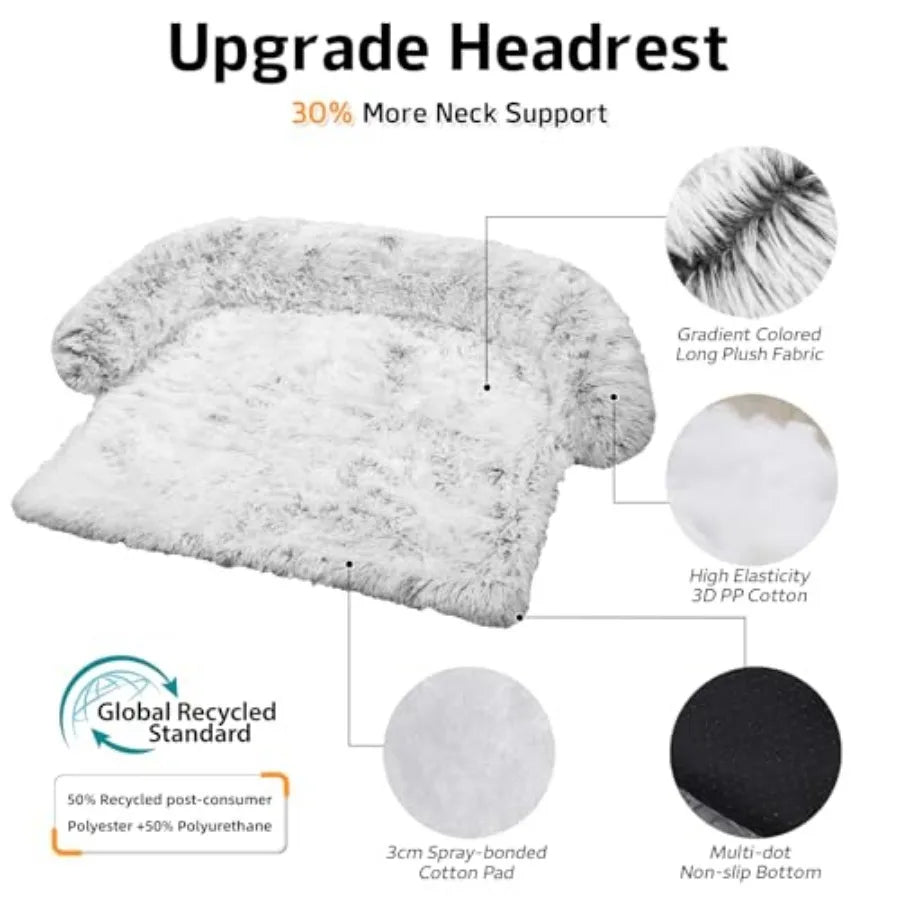 Calming Dog/ Cat Bed Plush Mat for Furniture Protection