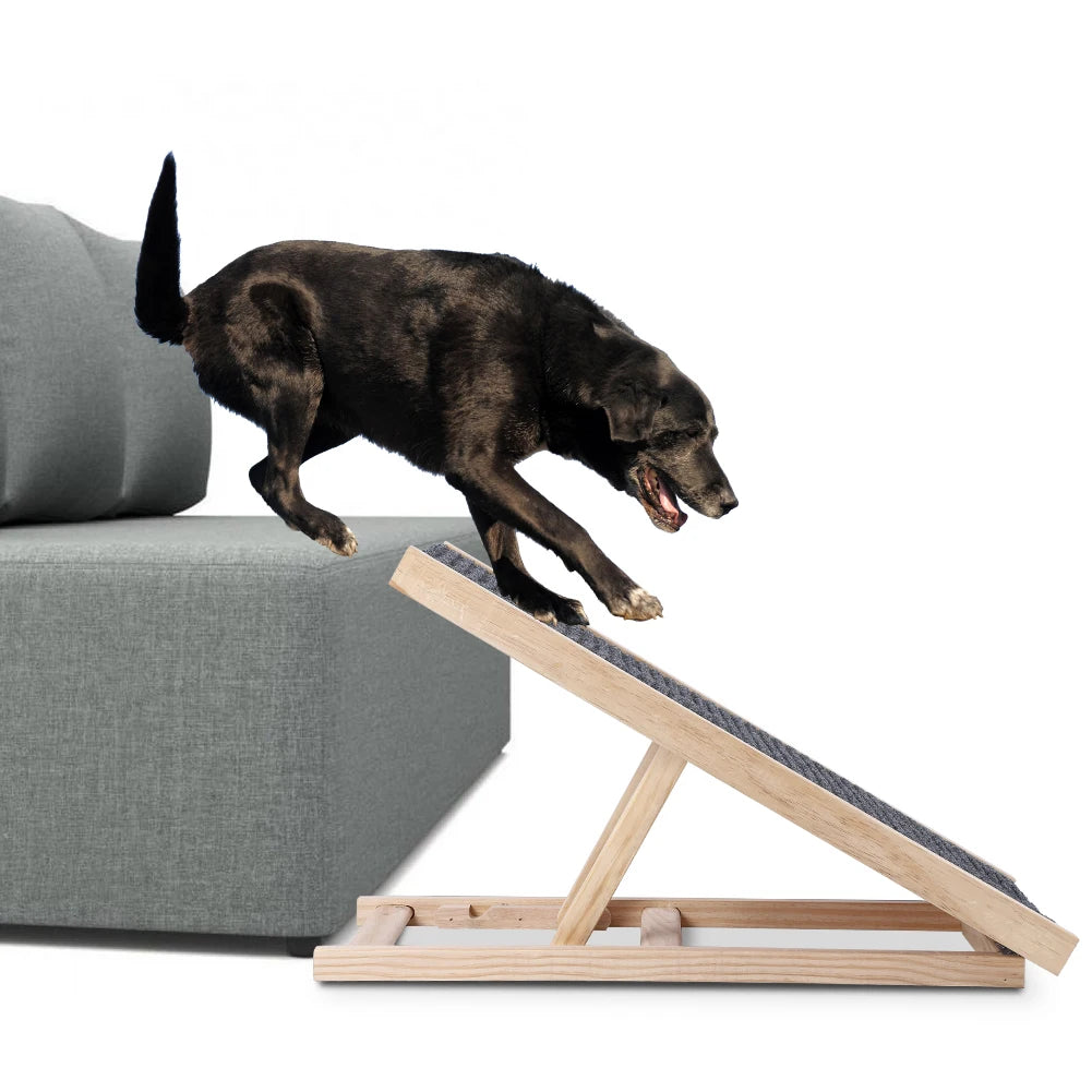 Pet Wooden Ramp, Adjustable Height, Portable, Anti-Skid