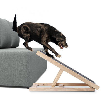 Pet Wooden Ramp, Adjustable Height, Portable, Anti-Skid