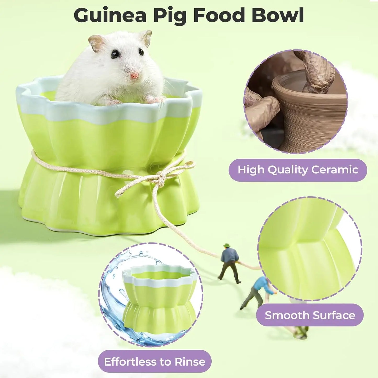 Anti-Tip Ceramic Food Dish