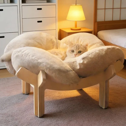 Comfortable Pet Sofa for Cats And Small Dogs, Wooden Legs