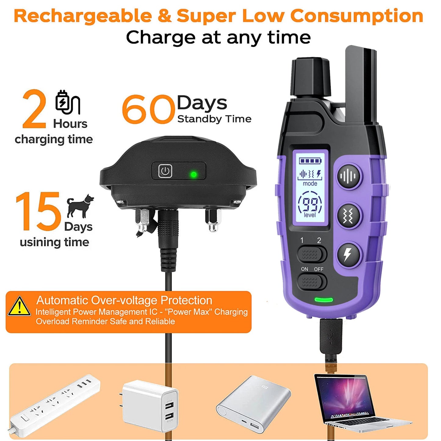 3300Ft Electric Dog Training Collar Remote Control Waterproof