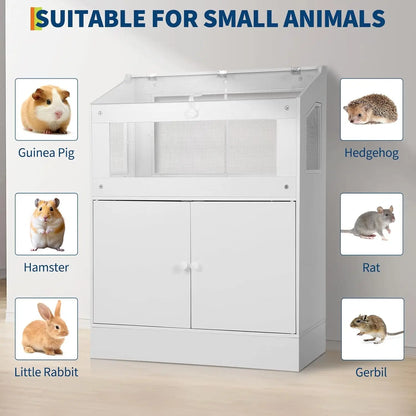 Large Acrylic Small Animal Cage With Storage Cabinet