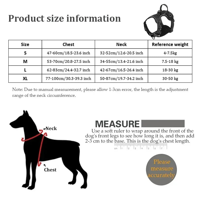 Nylon Dog Harness, Reflective, Breathable, No Pull