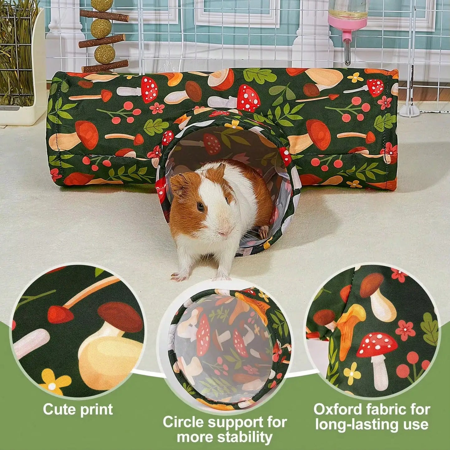 3 Way Foldable Guinea Pig Tunnel, Hideout Toy