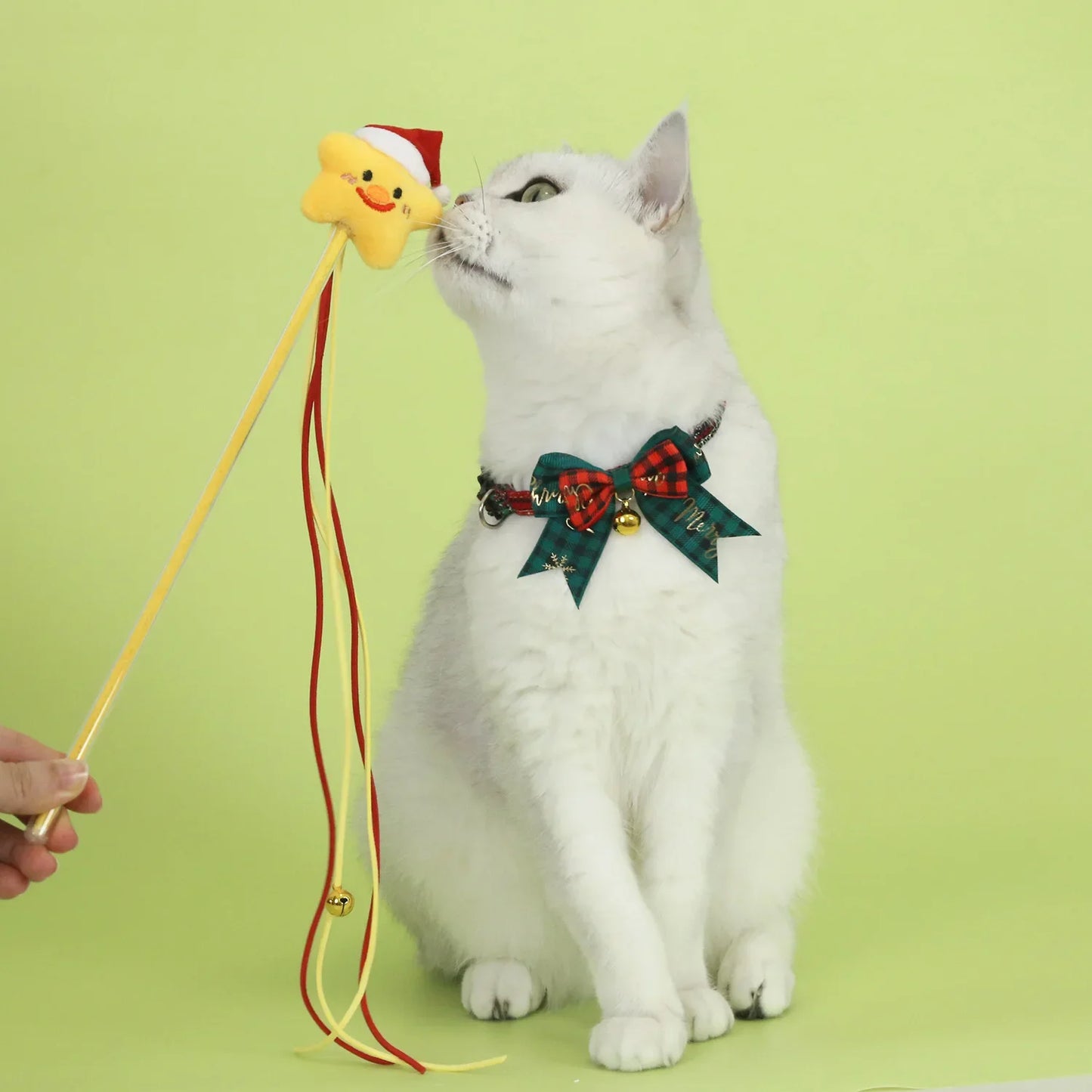Holiday Pet Plaid Bow Collar Anti-Choke Adjustable