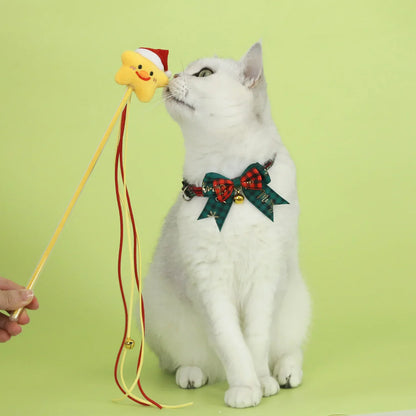 Holiday Pet Plaid Bow Collar Anti-Choke Adjustable
