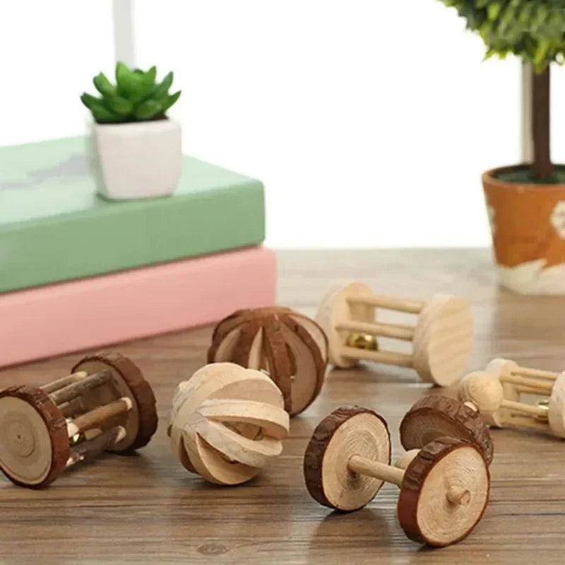 Rabbit Roller Toys Natural Wooden Pine