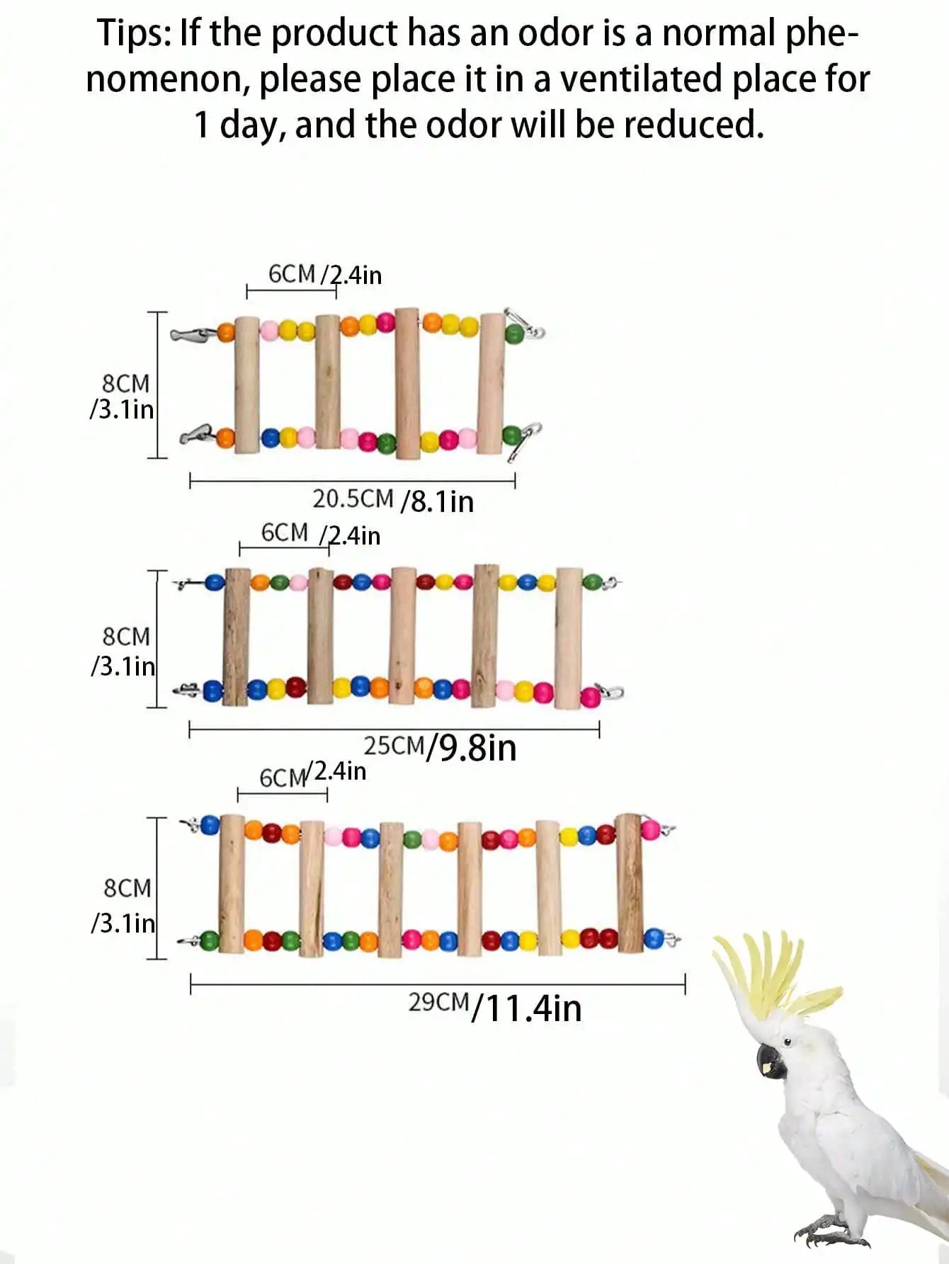 Multistep Bird Climbing Ladder Toy 4/5/6 Steps Parrot Cage Accessory