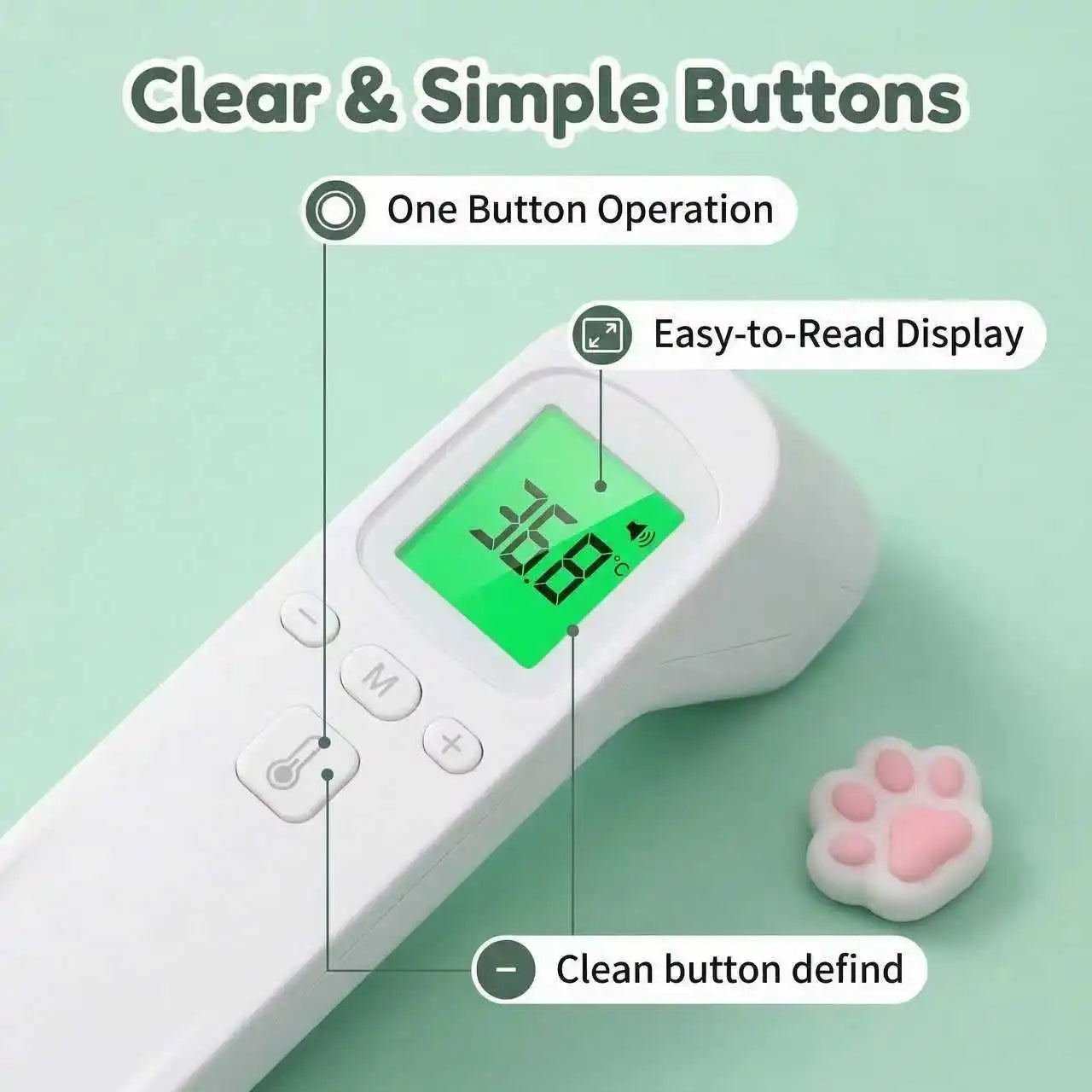 2-in-1 Cat Dog Thermometer Display Reading