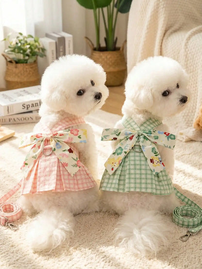 Princess Skirt Pet Harness Leash Set