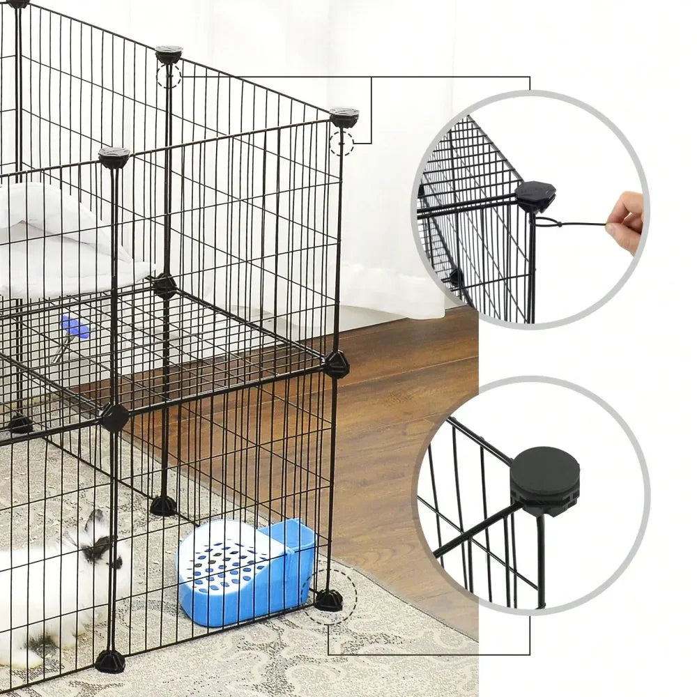 Small Animal Playpen, Zip Ties Included, Metal Wire