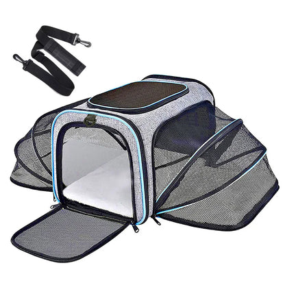 Pet Carrier Foldable Expandable Bag Mesh Breathable Handheld