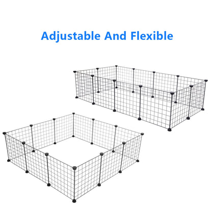 Small Animal Cage and Play Pen Indoor, Portable Metal Wire Yard Fence