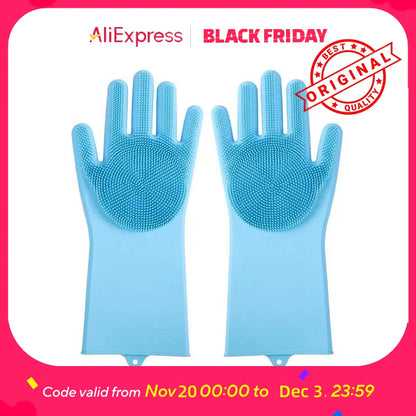 Pet Bathing Glove - Silicone Mitt, Massage & Deshed