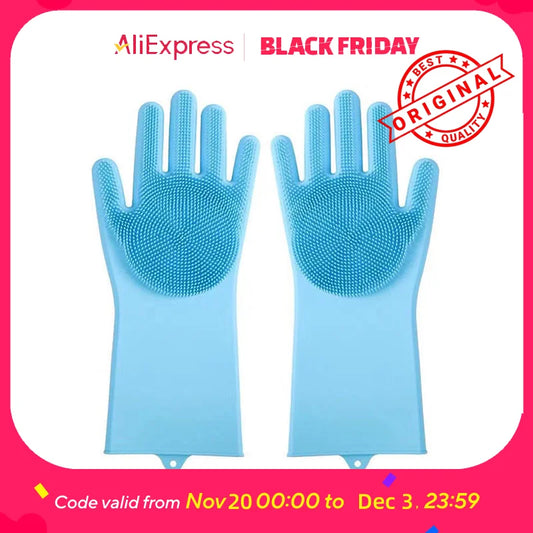 Pet Bathing Glove - Silicone Mitt, Massage & Deshed