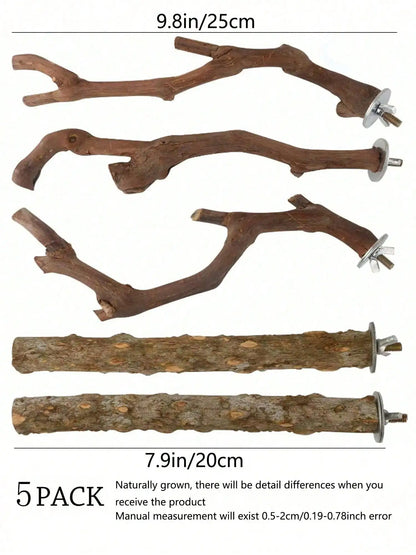 Prickly Wood Bird Perch Stand Parrot Paw Grinding Stick
