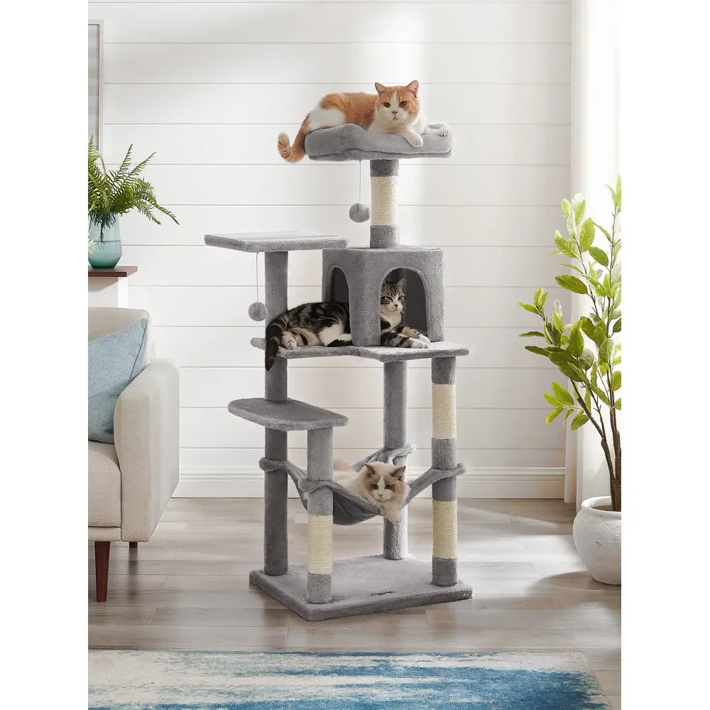 Cat Tree Tower, Condo, Scratching Posts, Hammock, Perch