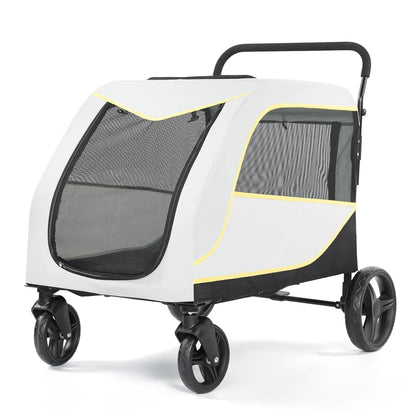 All-Terrain Pet Stroller with Lockable Wheels, Adjustable Handle