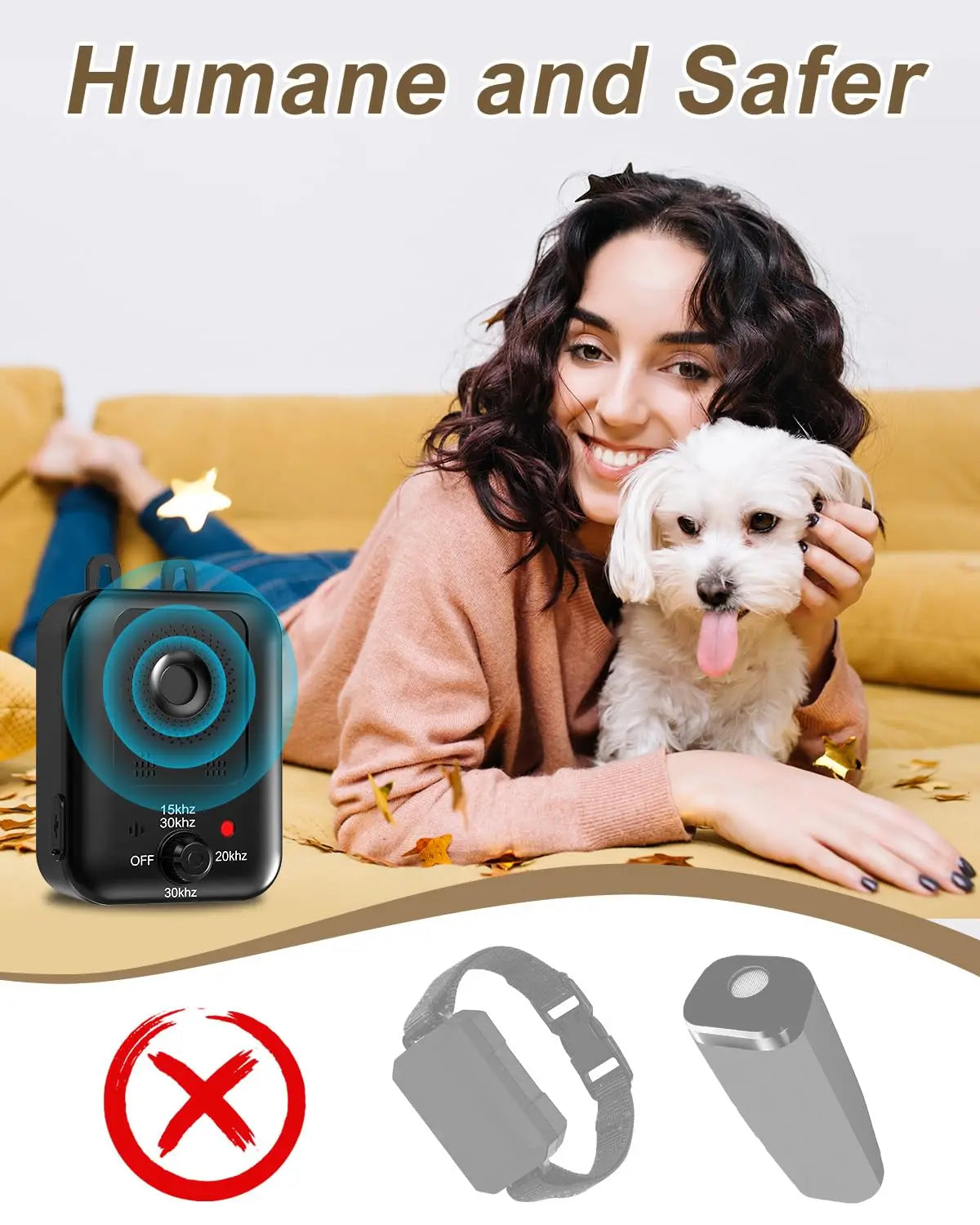 Anti-Barking Device For Dogs, Rechargeable, Ultrasonic