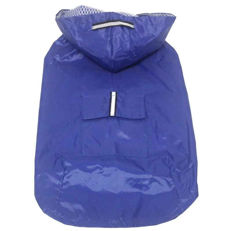Dog Raincoat, Hooded Jacket, Reflective Stripe