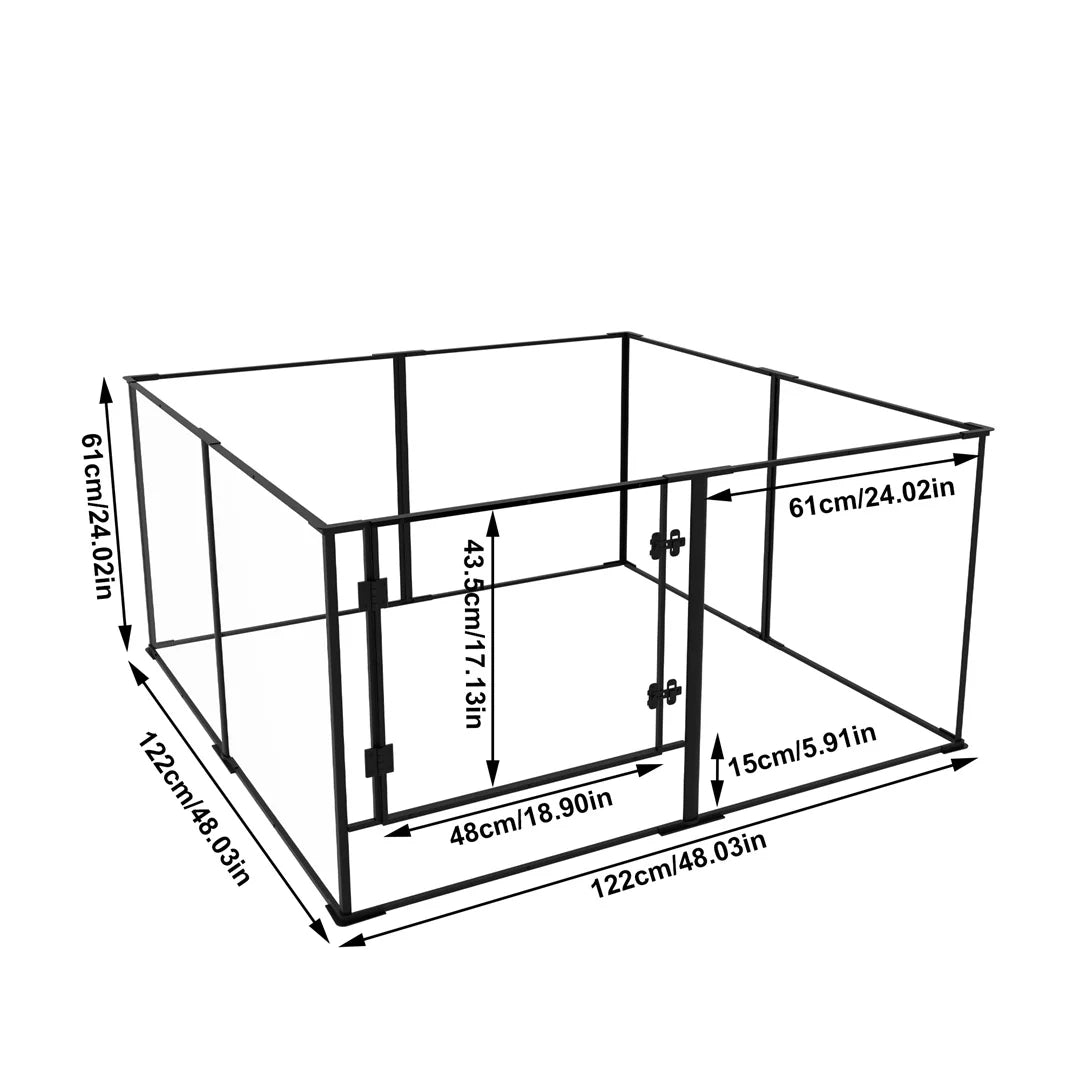 8 Panels Acrylic Dog Playpen Indoors