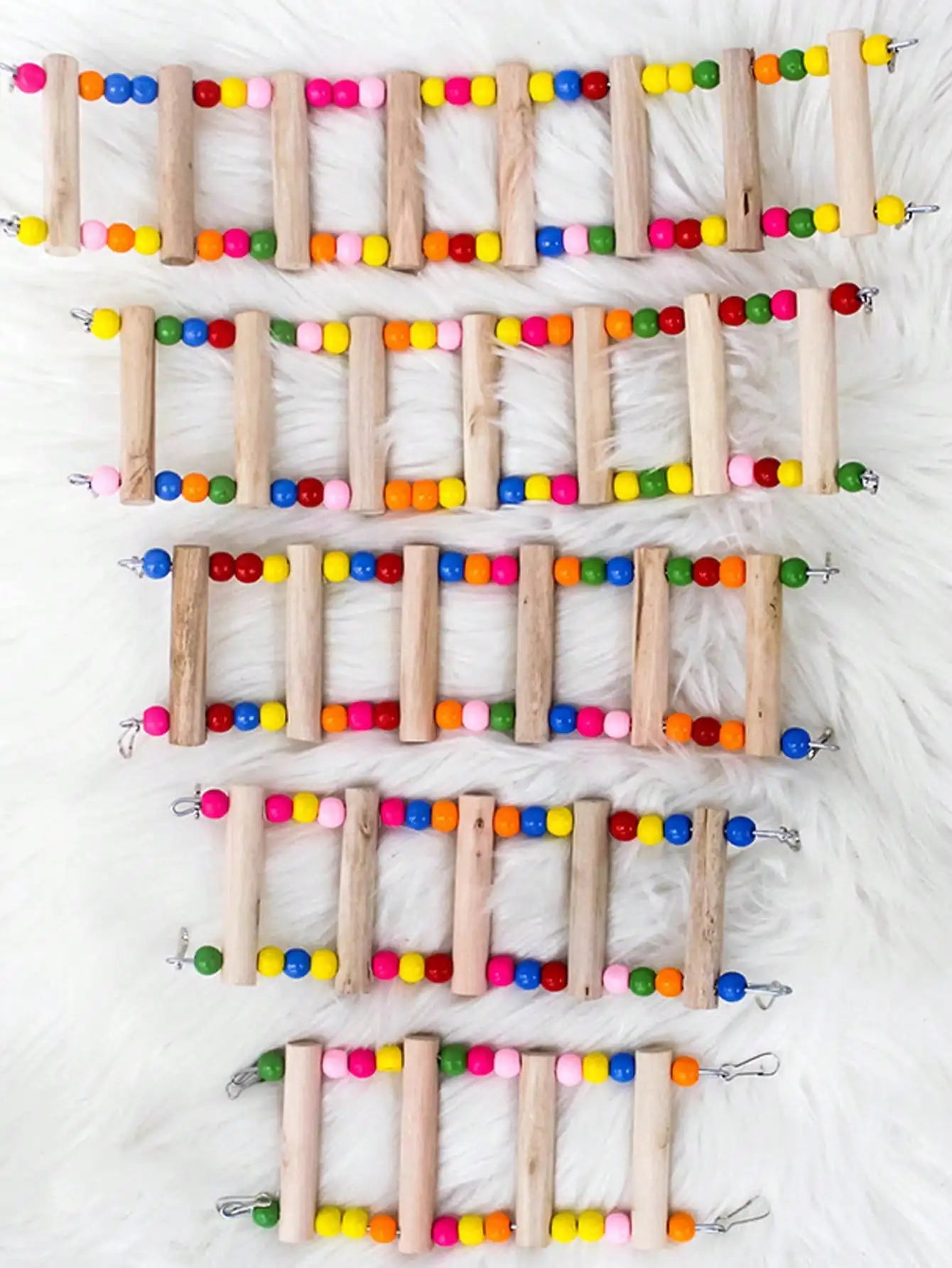 Multistep Bird Climbing Ladder Toy 4/5/6 Steps Parrot Cage Accessory