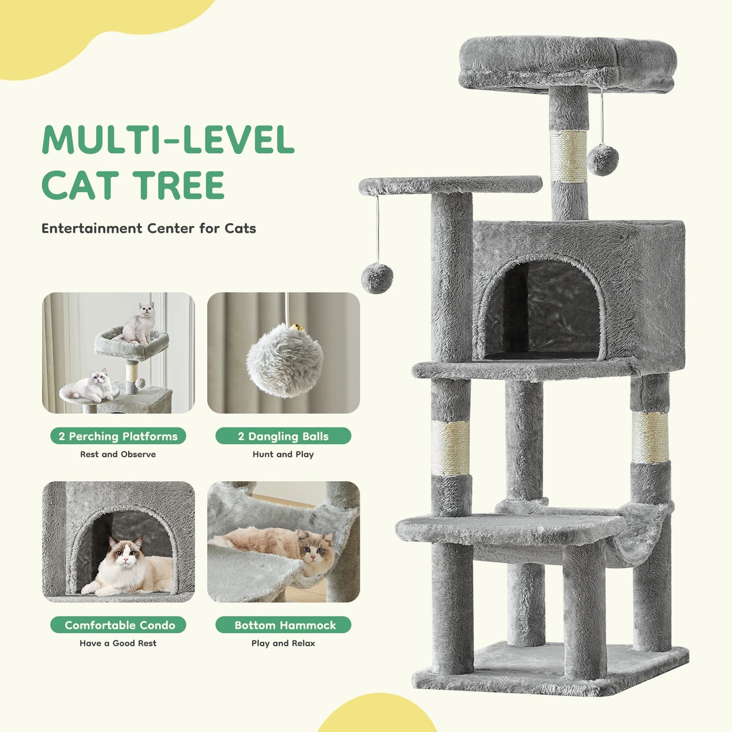 Multi-Cat Climbing Tower for Indoor Cat