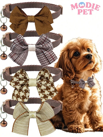 Bow-Knot Collar With Bell, Adjustable