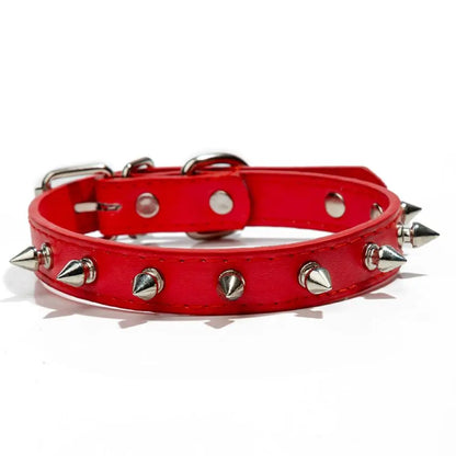 Leather Spiked Pet Collar Adjustable