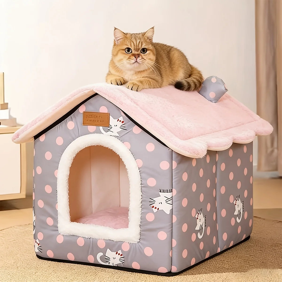 House-Shaped Cat Bed Suitable for All Seasons