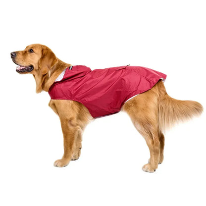 Dog Raincoat, Hooded Jacket, Reflective Stripe